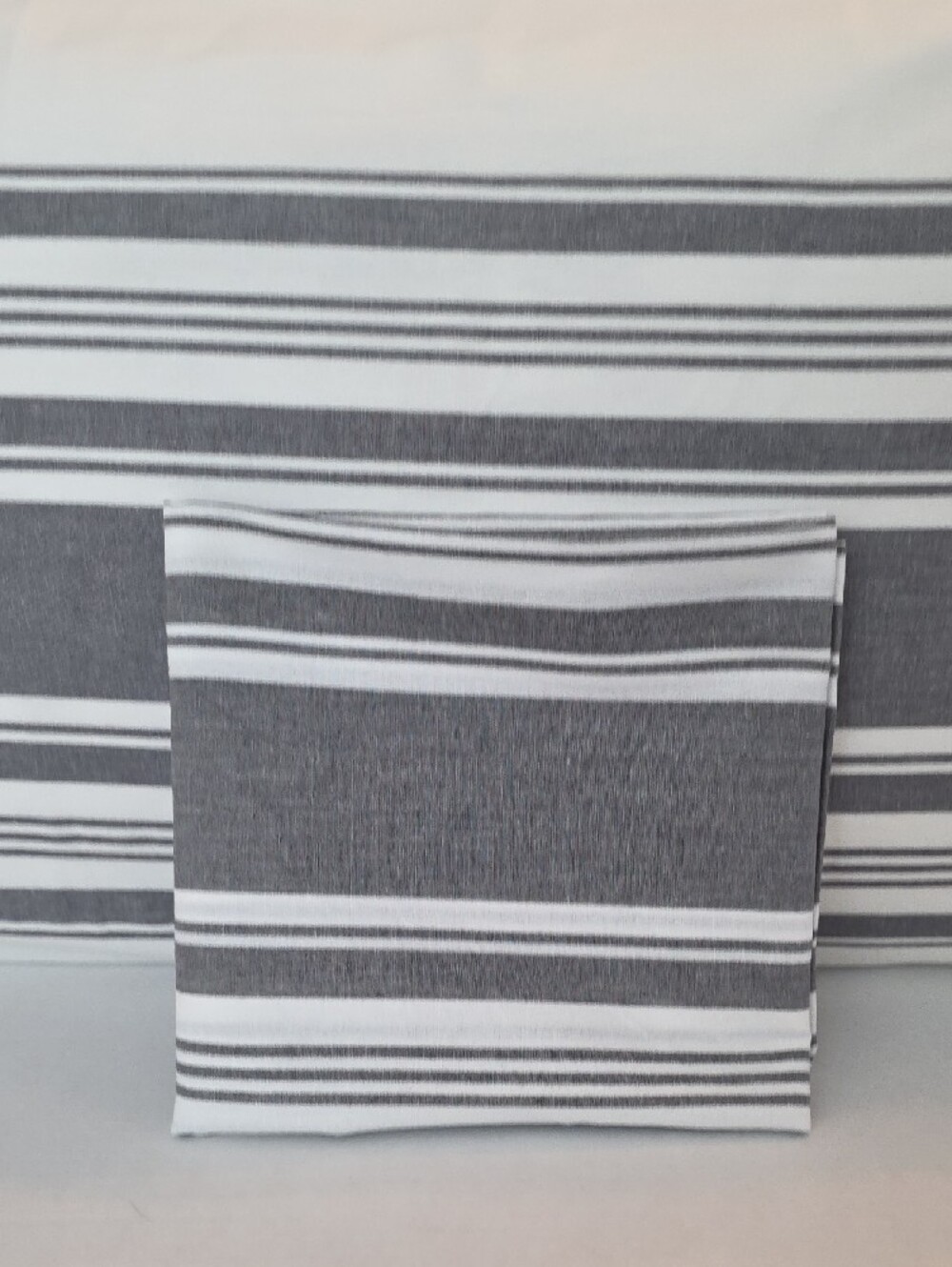 IKEA Jattefraken NWOT White Gray Varying Width Striped Cotton King Pillow Shams